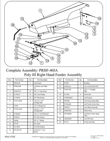 PRHF-40A -- RH Fender Assembly, JD Green